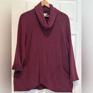 J Jill Pure Jill Modal Cowl Neck Tunic Sweatshirt. Size L.